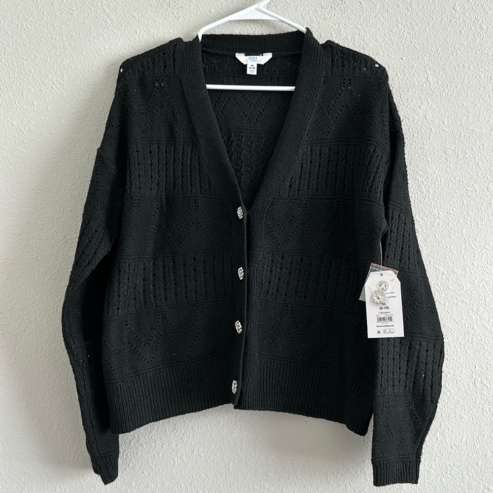 Time and tru black girls cardigan size m(8/10)
